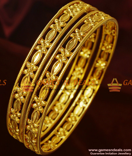 One Gram Gold Set of Two Guarantee Light Weight Imitation Bangles Online